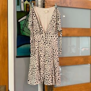 Black polka dot mini dress